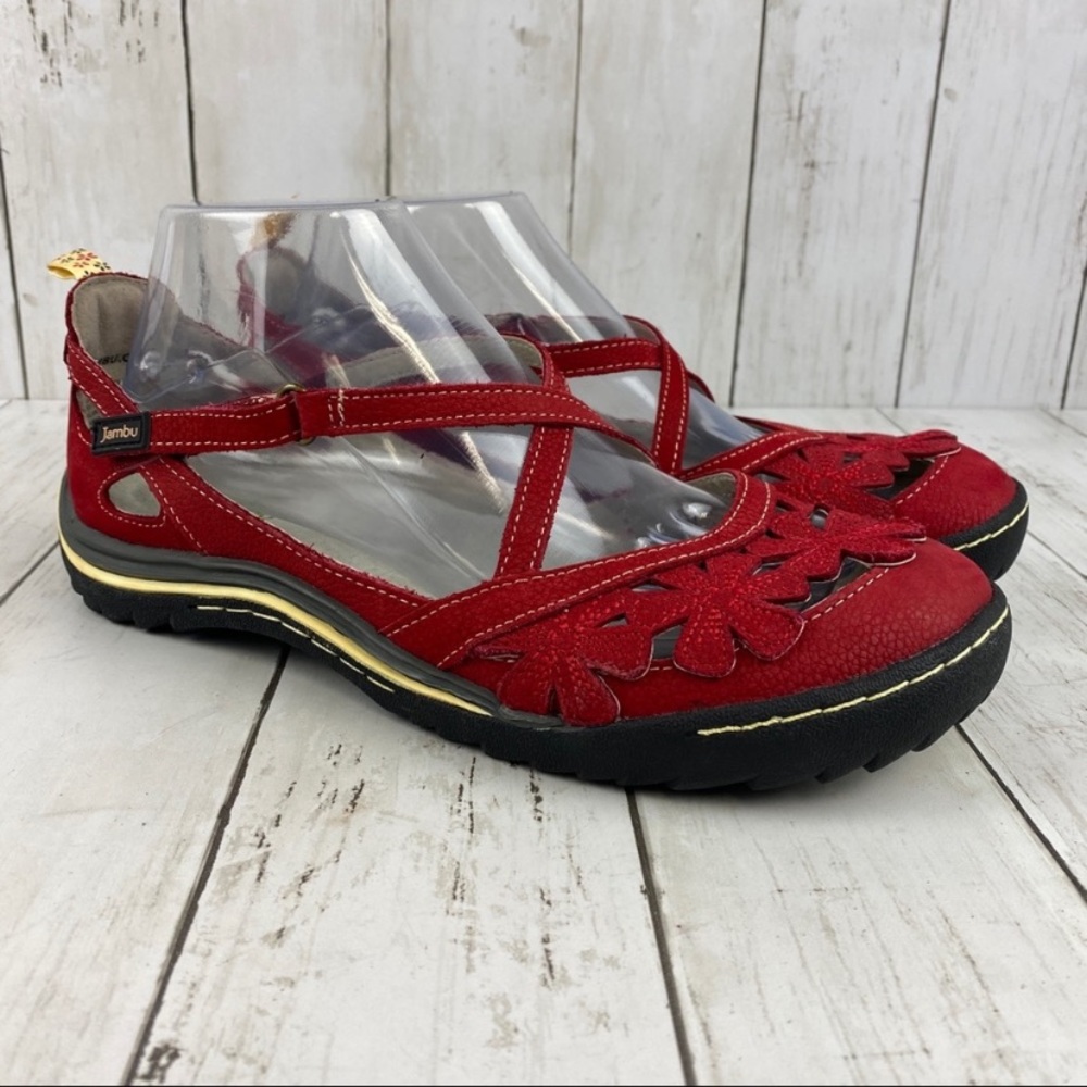 🌟HP🌟- Jambu - Women’s 8.5M - Red Blossom Encore Shoes All-Terra Traction